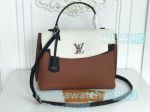 Replica L---V Modern Style White&Brown Genuine Leather Women's Bag